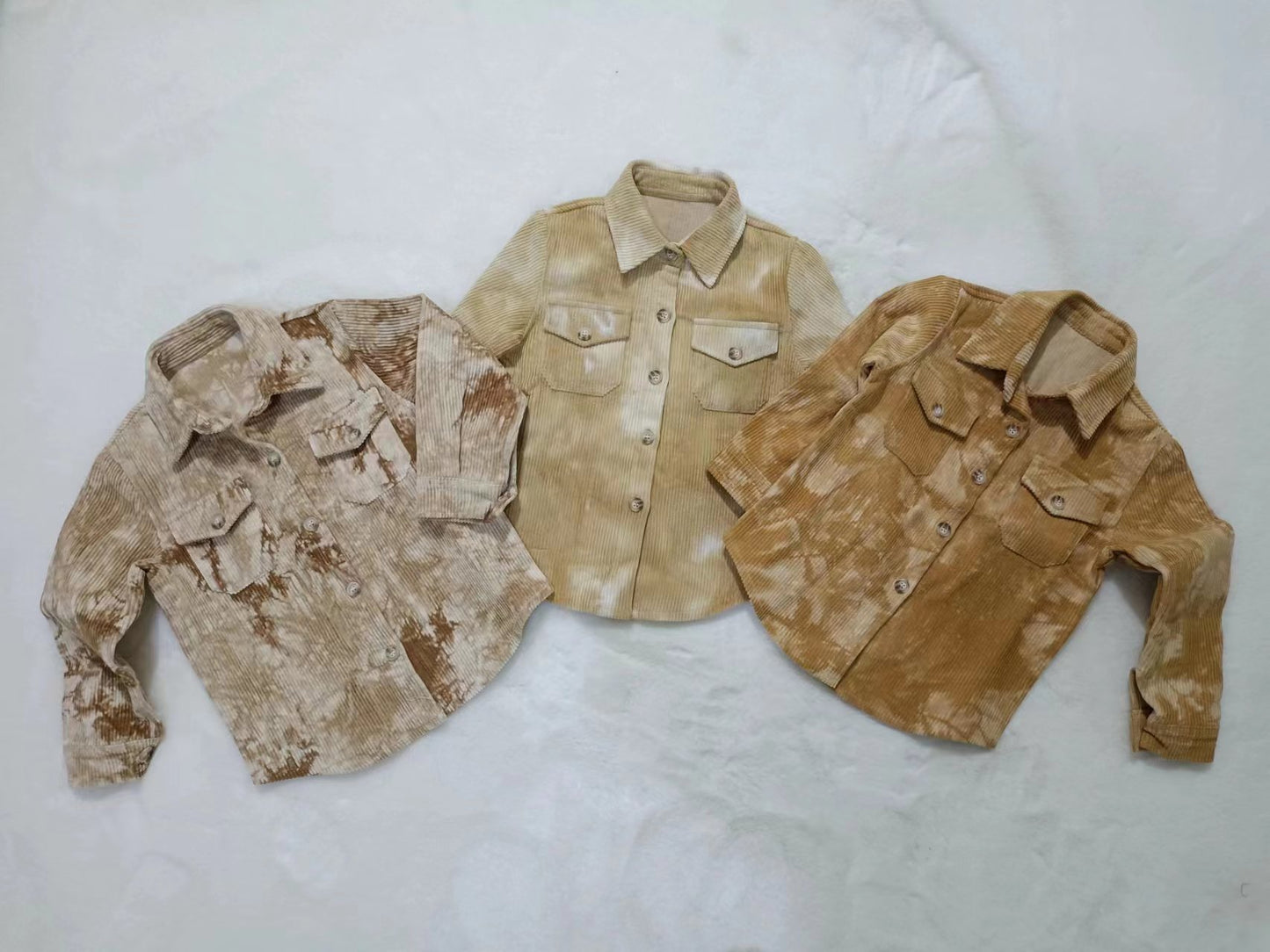 BT0262 Antique Finishing retro style brown corduroy boy Jacket 20230616