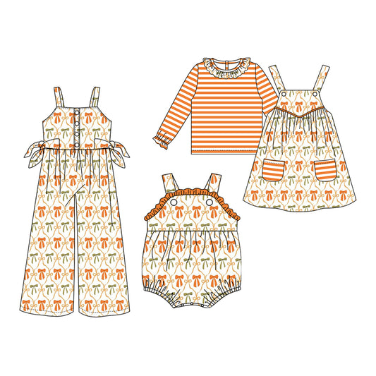 SR3147  Halloween bow orange girl summer  jumpsuit  202506 preorder