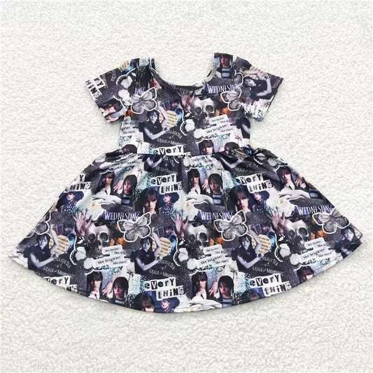 promotion RTS GSD0332 wednesday girl short sleeve summer girl dress 20230527