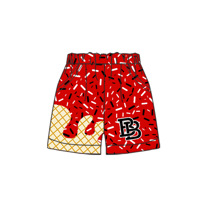B Team MOQ3 CUSTOM KIDS splatter ice cream drip shorts 202504