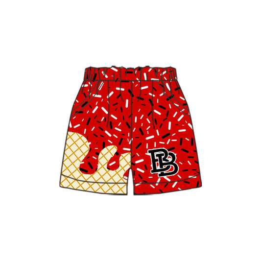 B Team MOQ3 CUSTOM  KIDS splatter ice cream drip shorts 202504