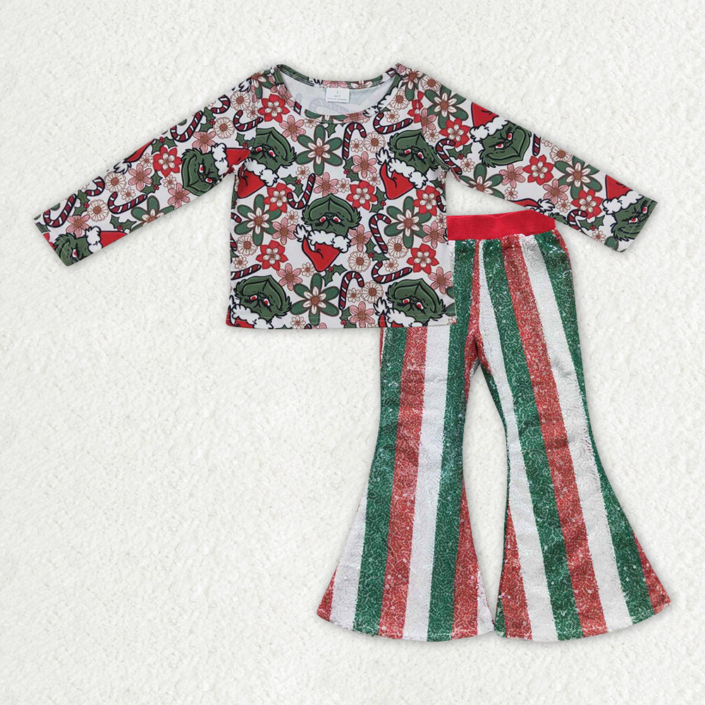 GSPO 组合 Christmas grinch Western sequin girl outfit 202411 RTS