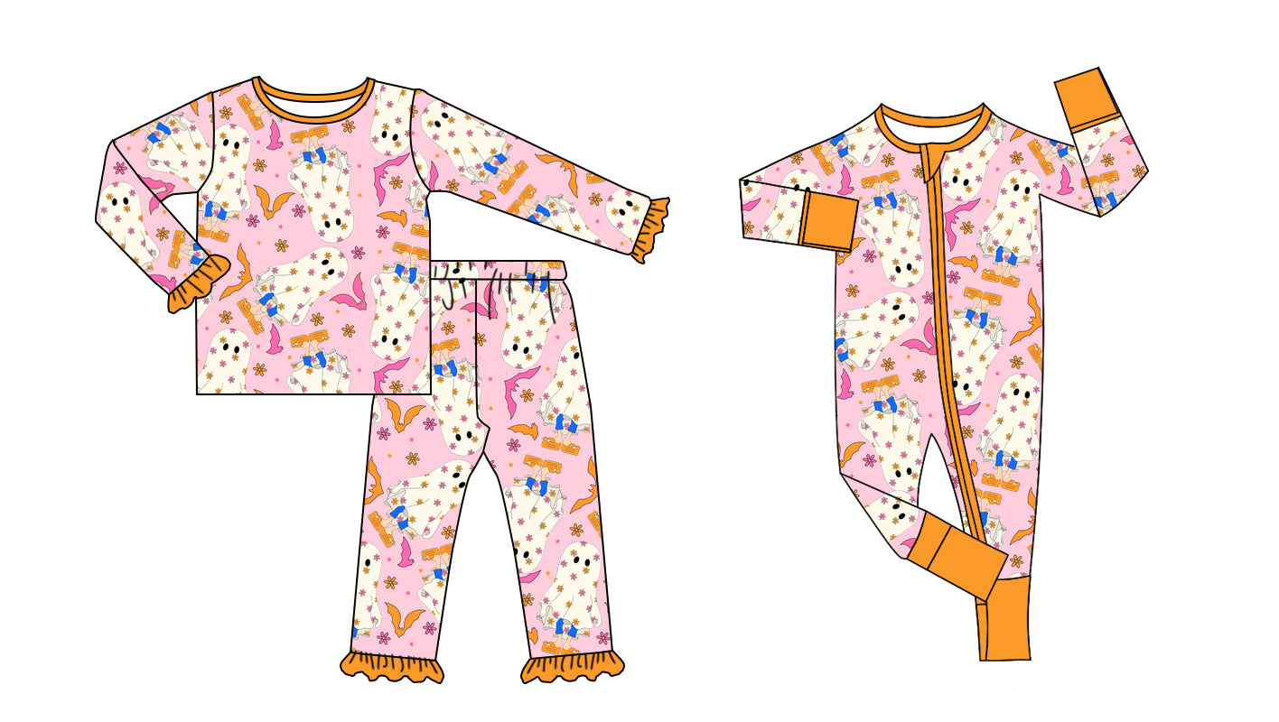 custom MOQ3 Halloween kids pajamas girl romper 202408(