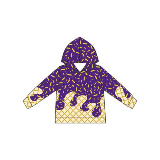PURPLE MOQ:5 KIDS CUSTOM hoodie splatter ice cream drip BOY clothes