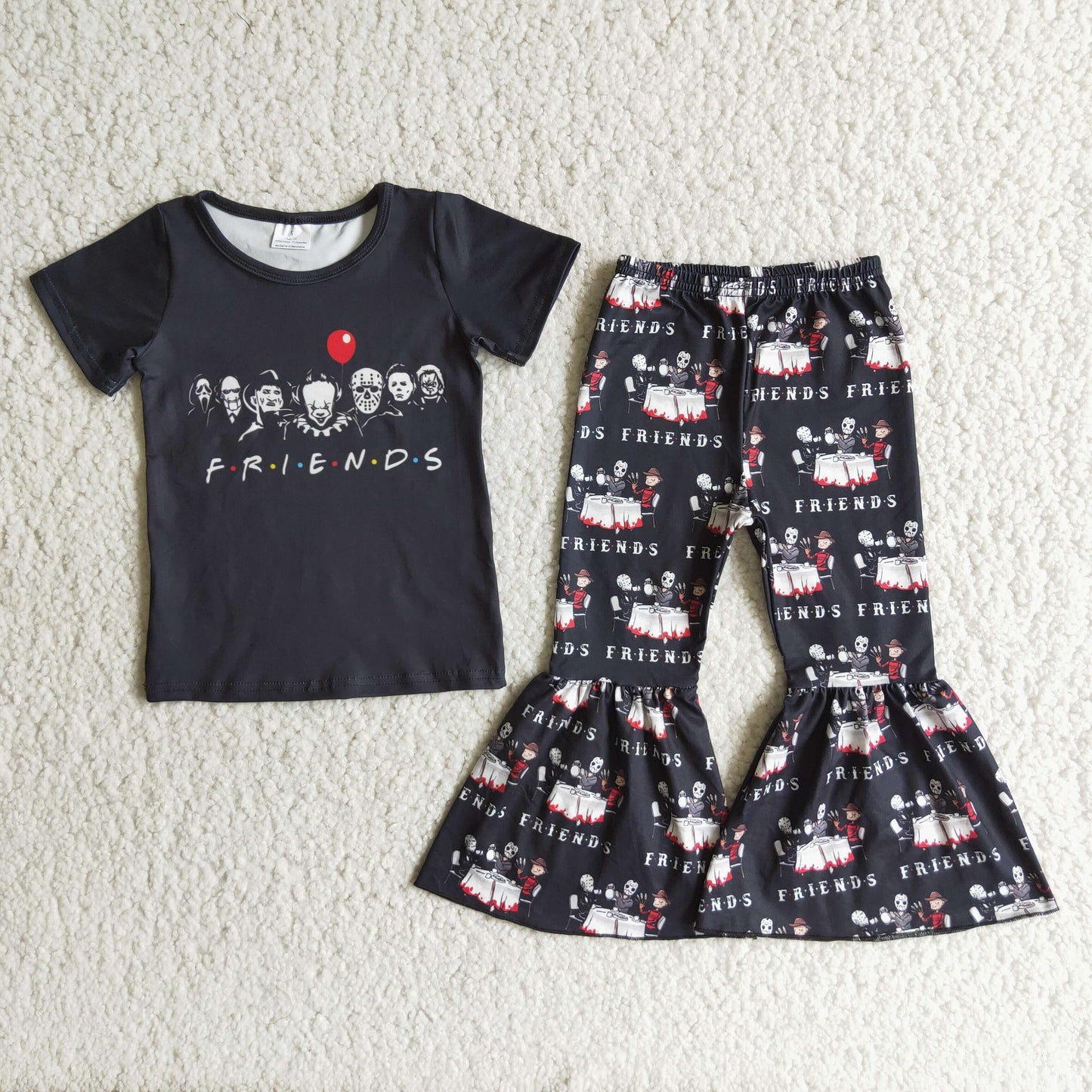 promotion RTS A1-23 Clown Red Balloon Short Sleeve Pants Girl Outfit