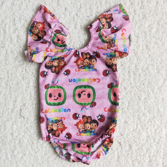 A1-4 promotion Watermelon Shoulder strap blue watermelon girl romper