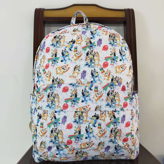 BA0054 cartoon blue dog backpack bag 20230503  10*13.9*4 inches