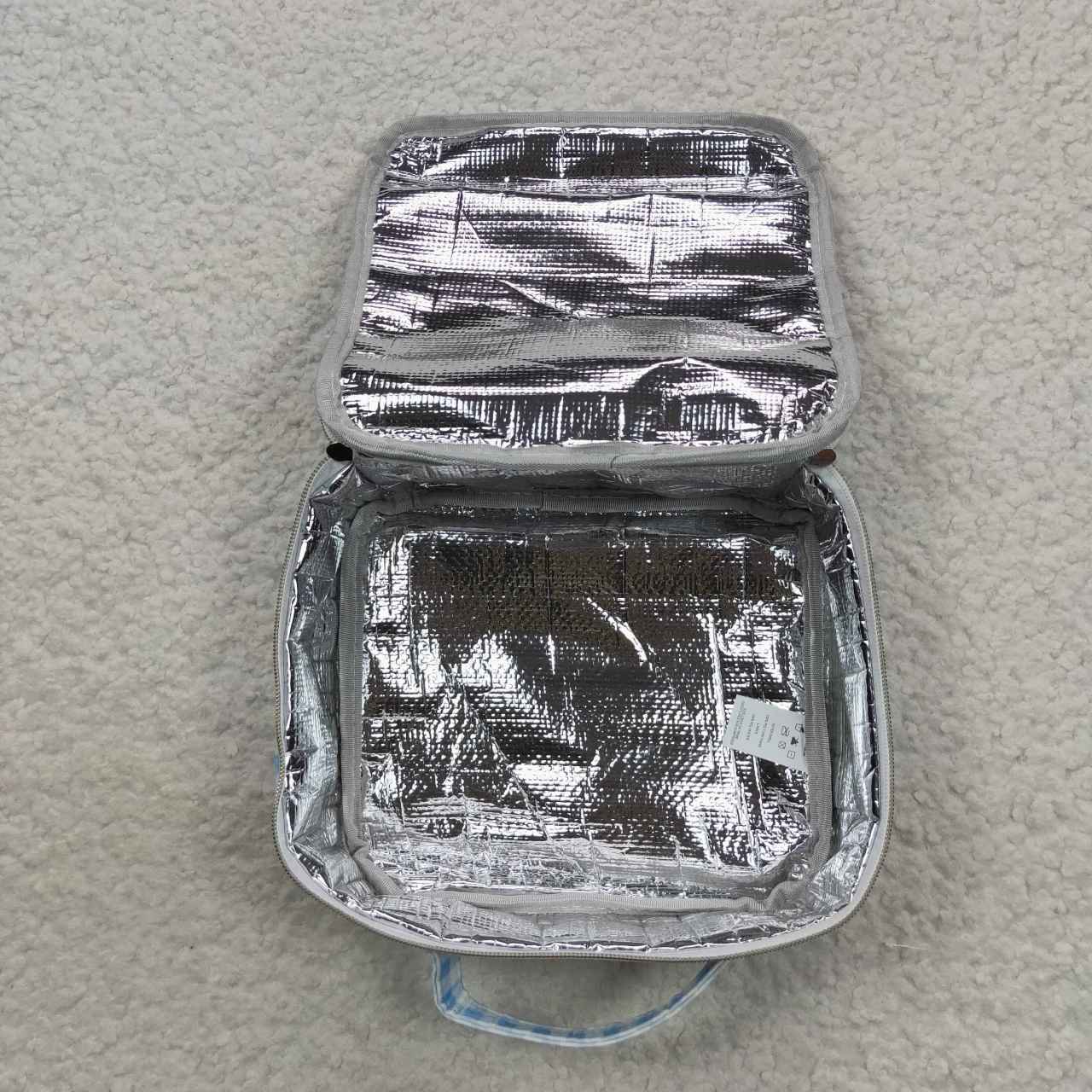 BA0089 western sibling RTS pink plaid meal box bag Lunch box 202407 bag 3.54 *8.45*12.6*2.95 inches