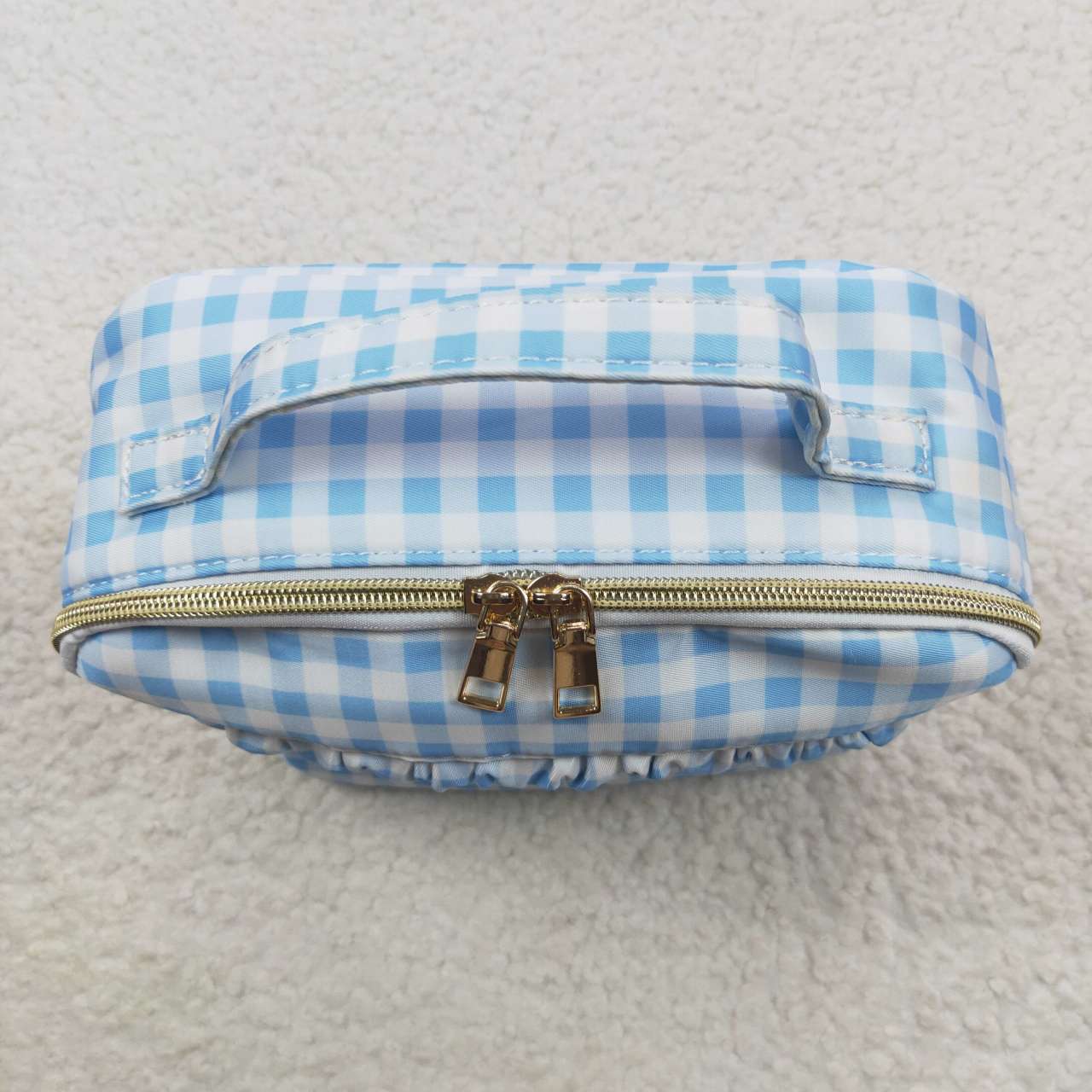 BA0089 western sibling RTS pink plaid meal box bag Lunch box 202407 bag 3.54 *8.45*12.6*2.95 inches