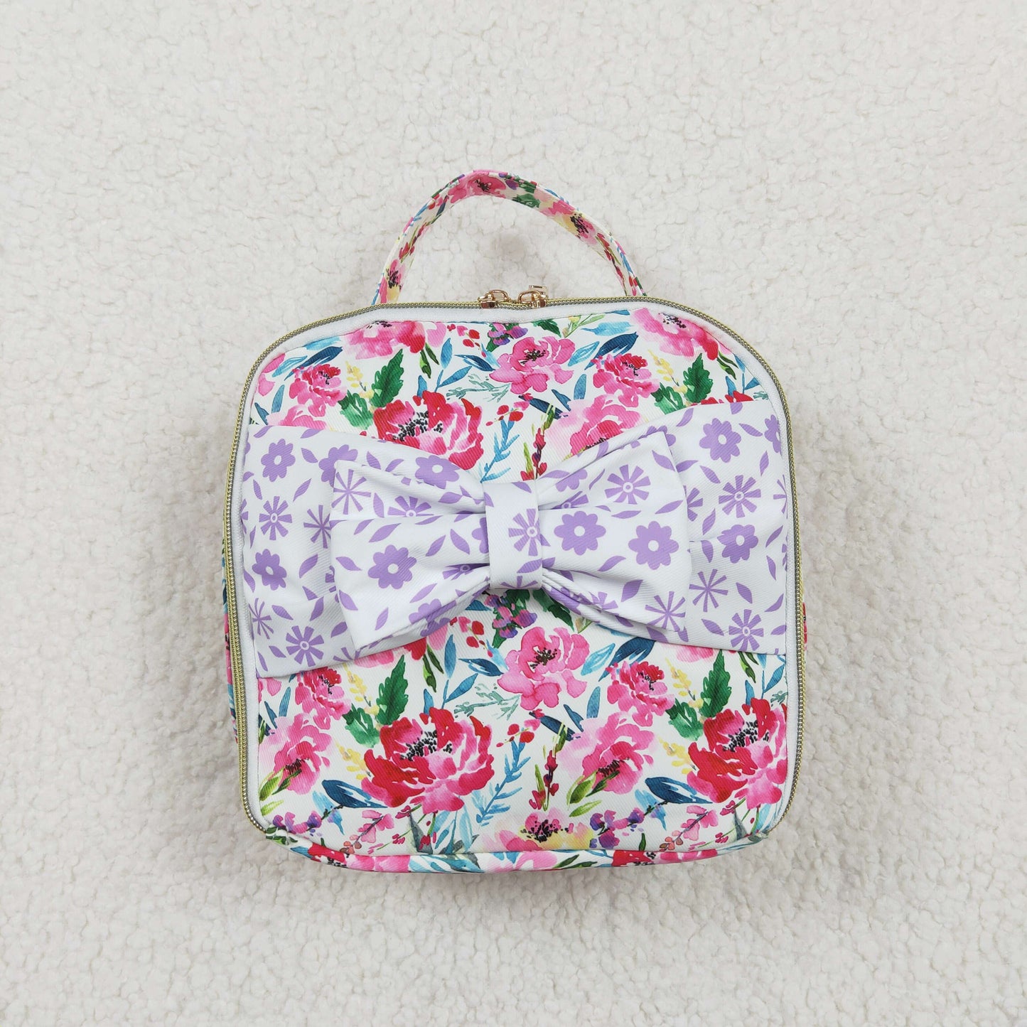 BA0102 RTS sibling 3.5 *8.5 *8.5inches western Lunch box bag pink flower make up bag Free shipping order $100+