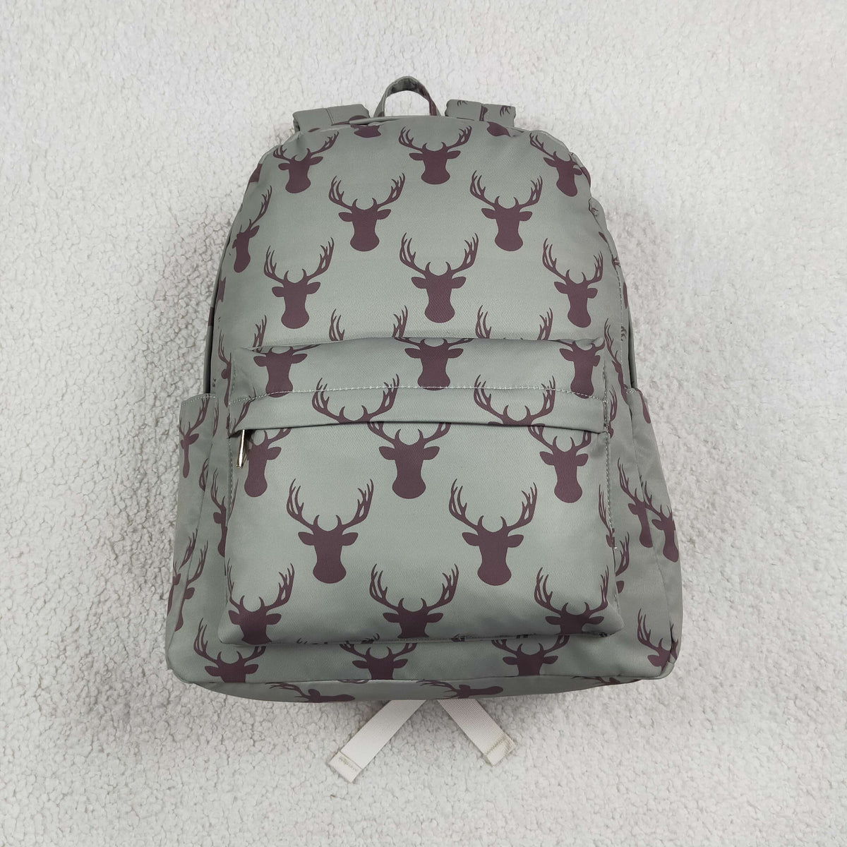 NO MOQ RTS BA0171 Kids Backpack Gray Green Deer Head Silhouette Print School Backpack 202609