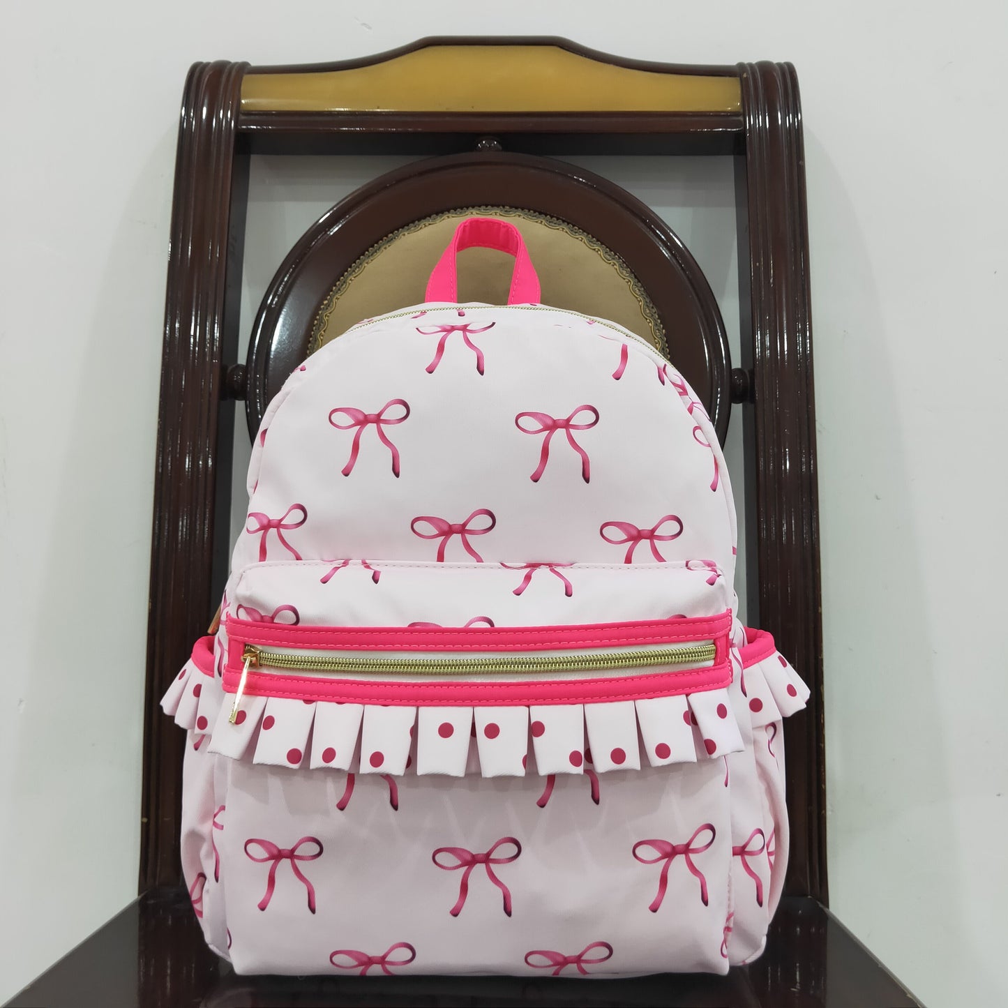 BA0233 western 10*13.9*4inches ruffle bow backpack 202408 RTS( Free shipping order $100+