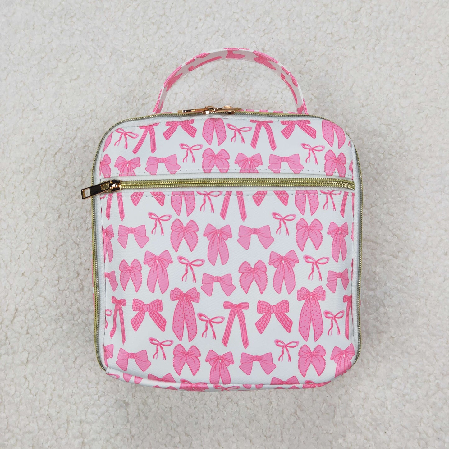 BA0284 sibling western RTS pink bow meal box Lunch box bag 3.5*8.5*8.5 inchesRTS Free shipping order $100+