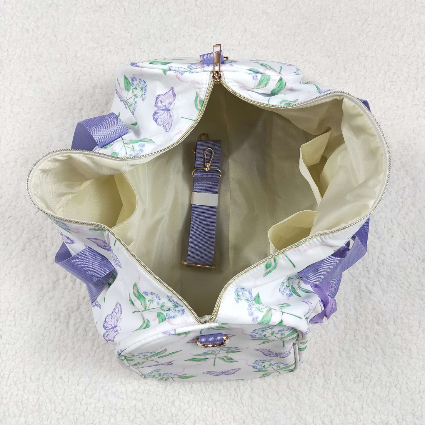 BA0293 flowers butterfly spring handbag hold-all bag 18.5*11.2*7.9 inches RTS Free shipping order $100+