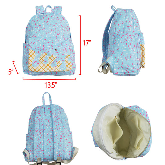 BA0297 ice cream blue Light blue backpack hold-all bag 18.5*11.2*7.9 inches RTS