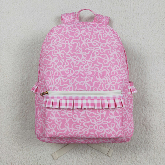 BA0308 bow pink  backpack bag 5*17*13.5  inches 202508 RTS