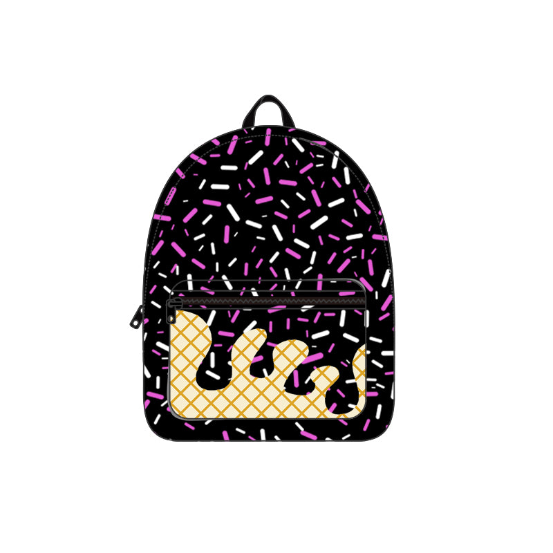 BA0334 preorder pink Black splatter ice cream drip backpack bag 5*17*13.5 inches 202507