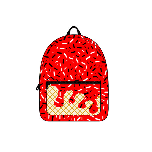 BA0337 preorder red yellow splatter ice cream drip  backpack bag 5*17*13.5  inches 202507