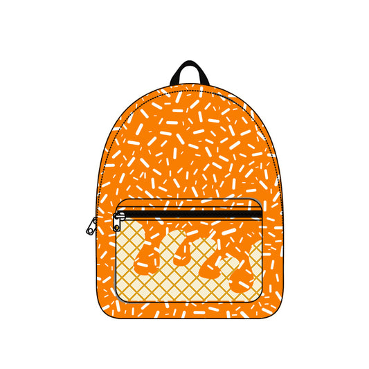 BA0339 preorder orange splatter ice cream drip  backpack bag 5*17*13.5  inches 202507