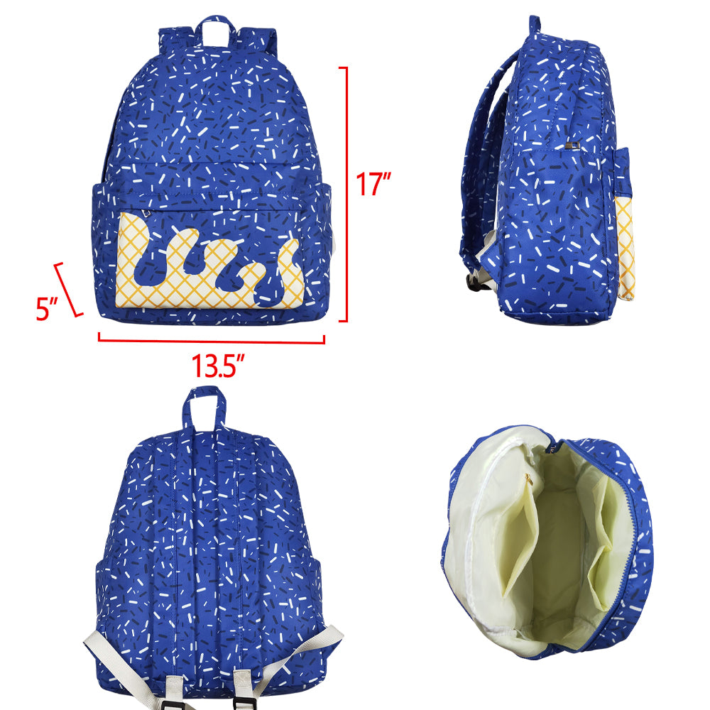 BA0340 RTS blue splatter ice cream drip backpack bag 5*17*13.5 inches 202511