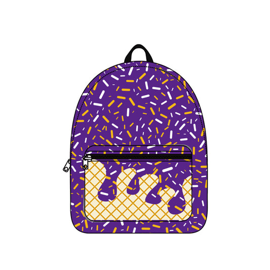BA0341 preorder purple splatter ice cream drip  backpack bag 5*17*13.5  inches 202507