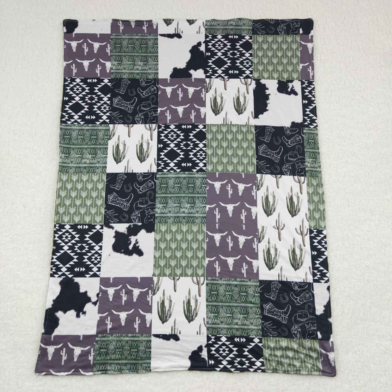 BL0064 western cow green blanket 20230731 RTS