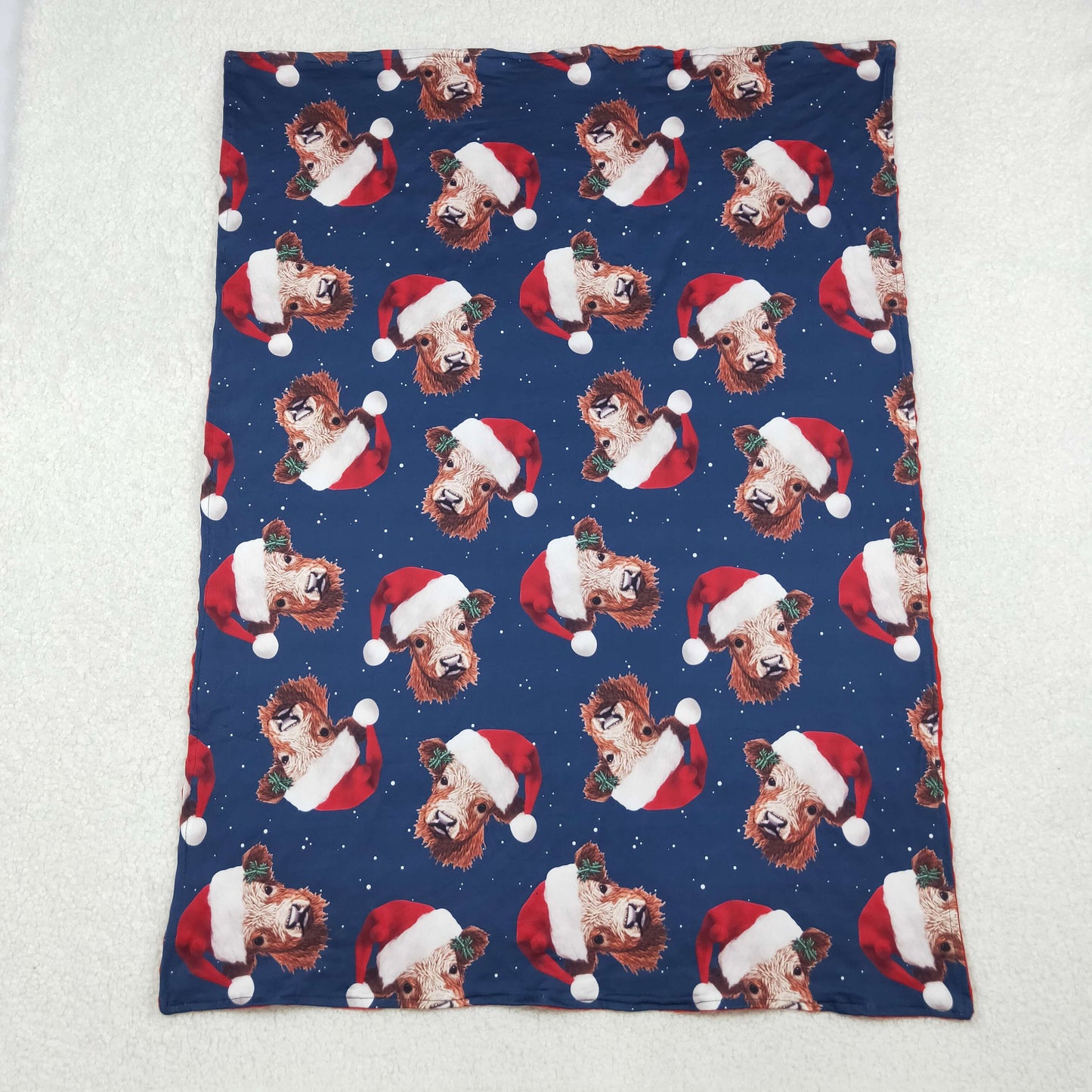 BL0088 RTS Christmas cow western blanket 202510 RTS