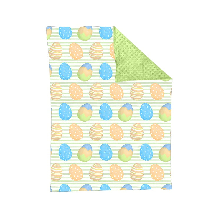 BL0102 Easter eggs colorful green blanket 202401 RTS