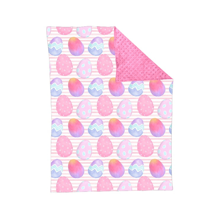 BL0103 Easter eggs colorful pink blanket preorder 20231110