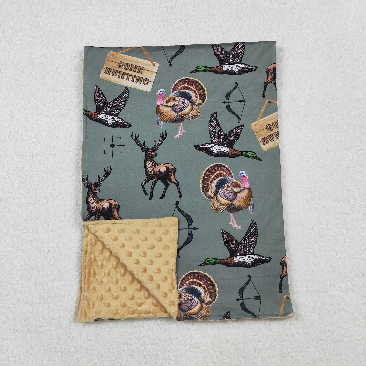 BL0151 RTS GO HUNTING Duck deer western blanket 202510 RTS