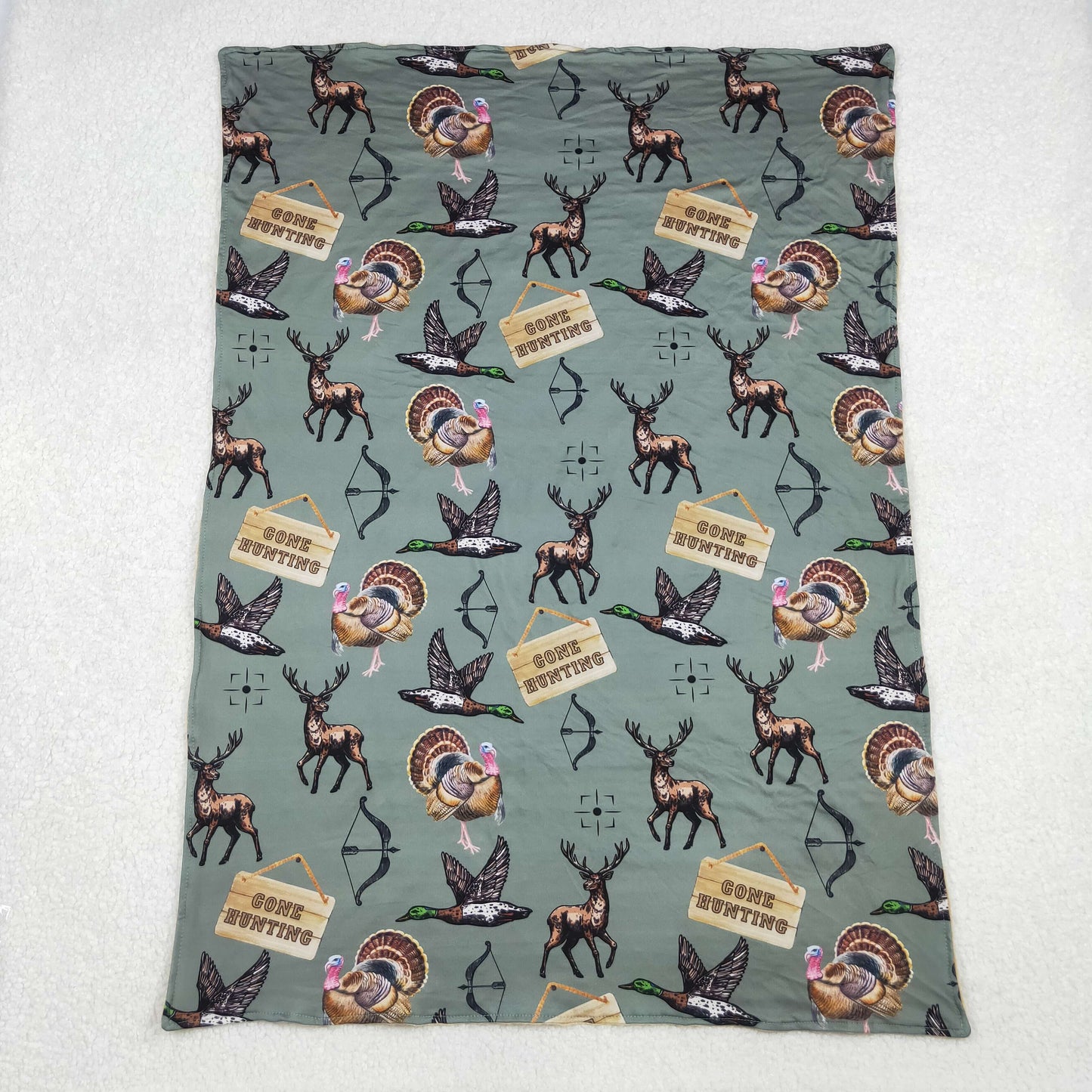 BL0151 RTS GO HUNTING Duck deer western blanket 202510 RTS