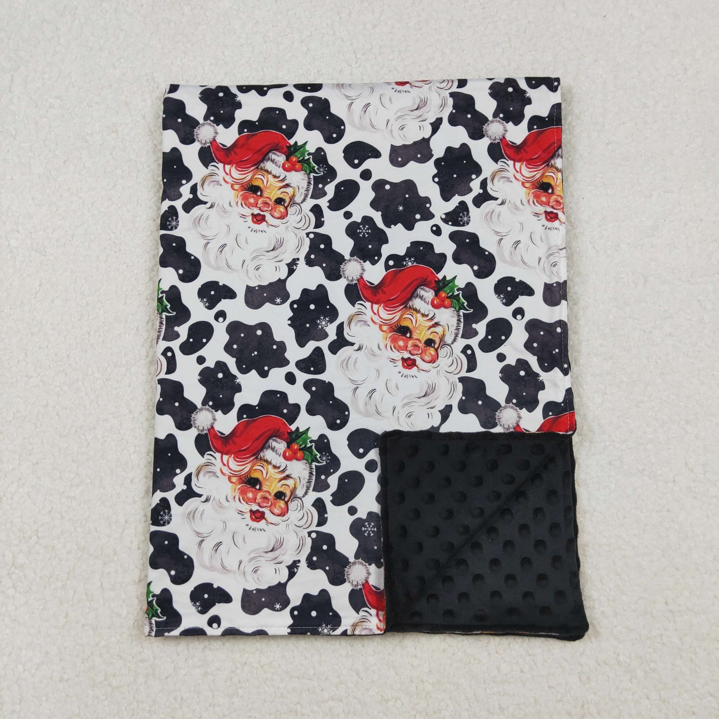 BL0158 Christmas Santa cow western blanket 202509 RTS