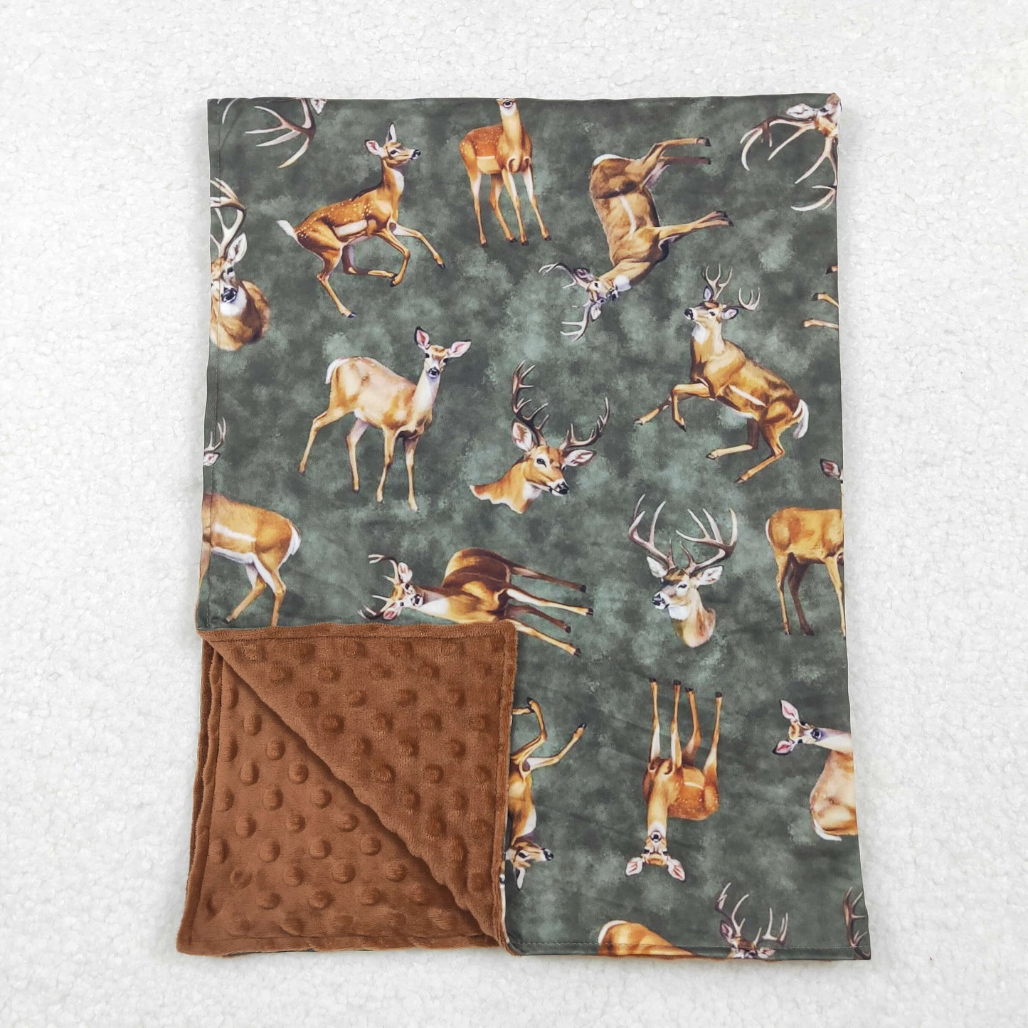 BL0168 deer green blanket western RTS 202410