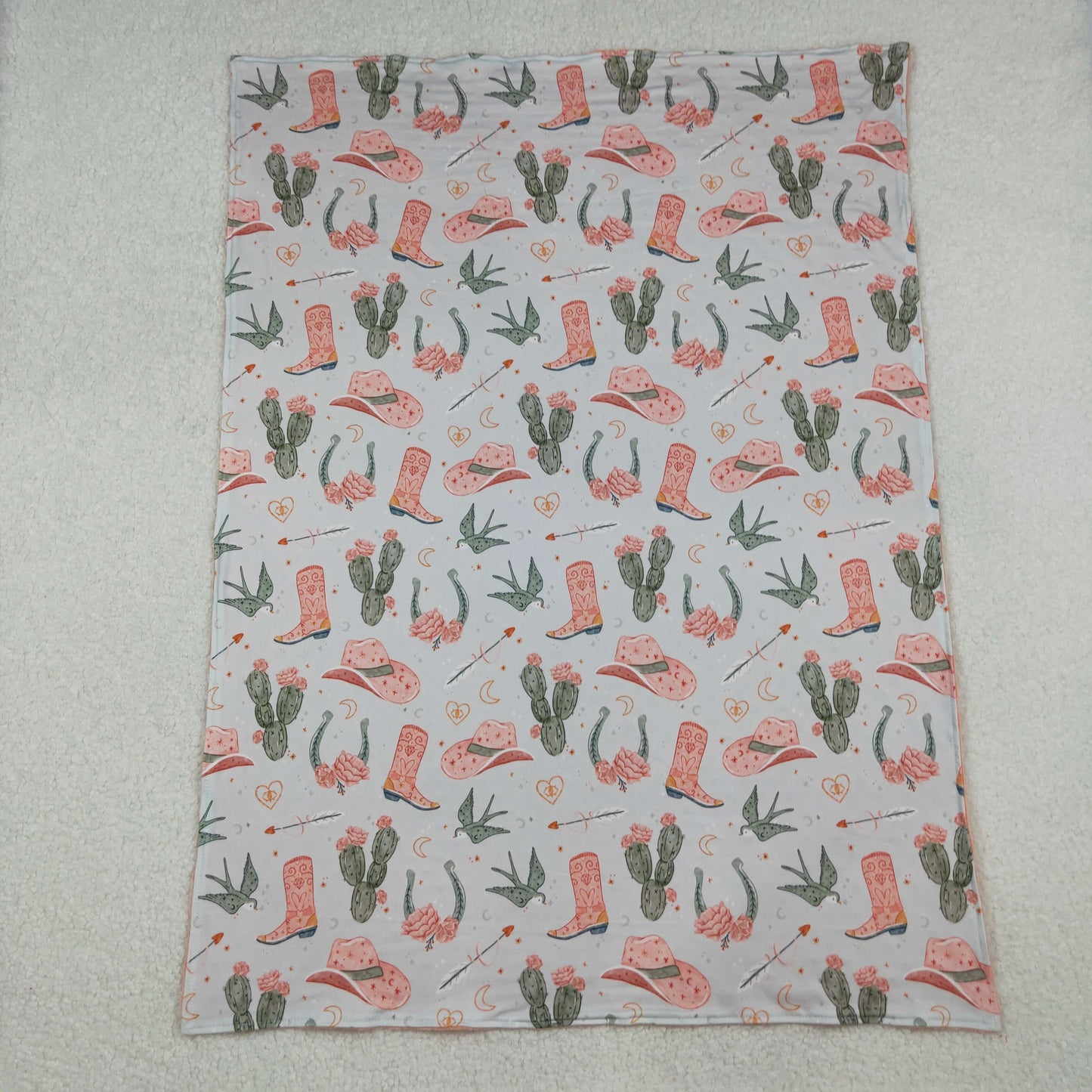 BL0177 RTS flowers boots western blanket 202510 RTS