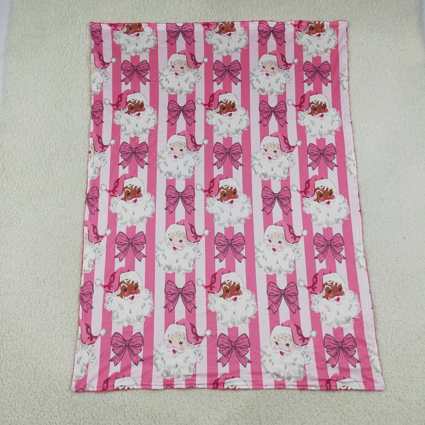 BL0255 pink Christmas Santa western blanket RTS 202608 RTS
