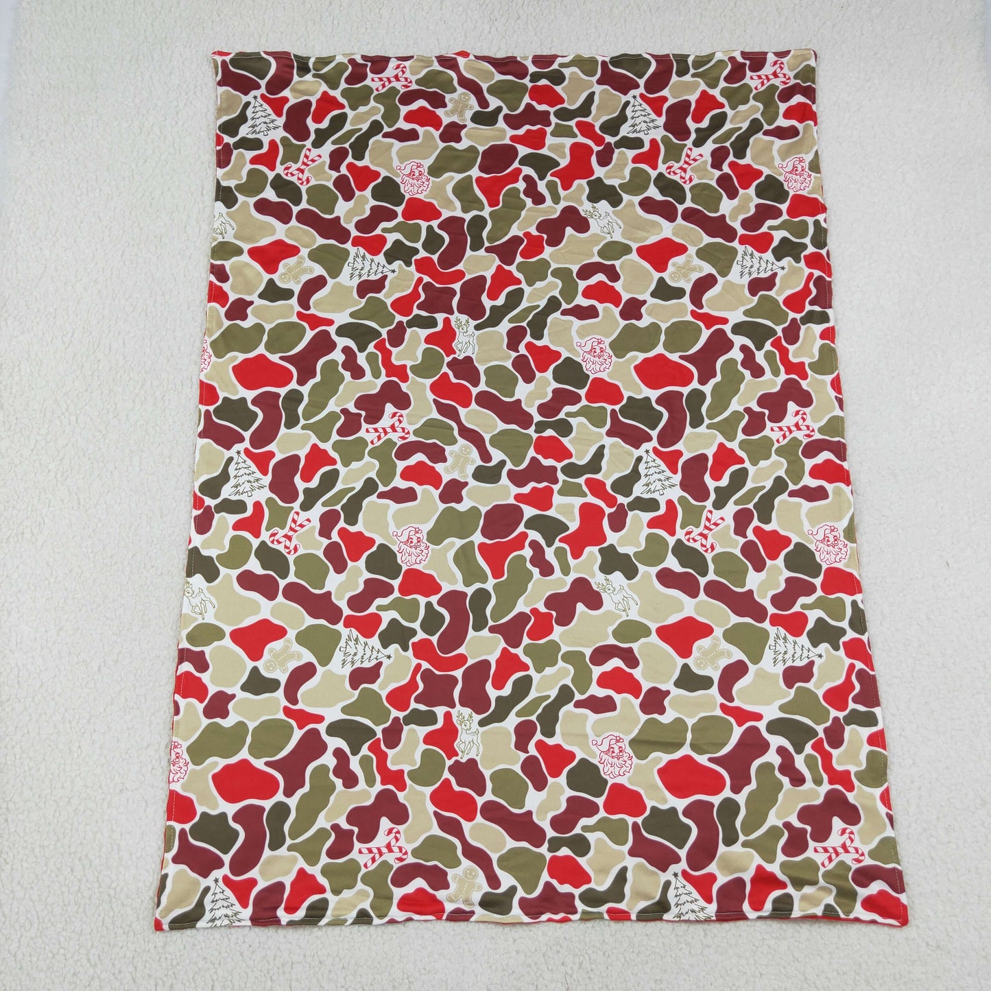 BL0257 Christmas camo cane western blanket RTS 202608 RTS
