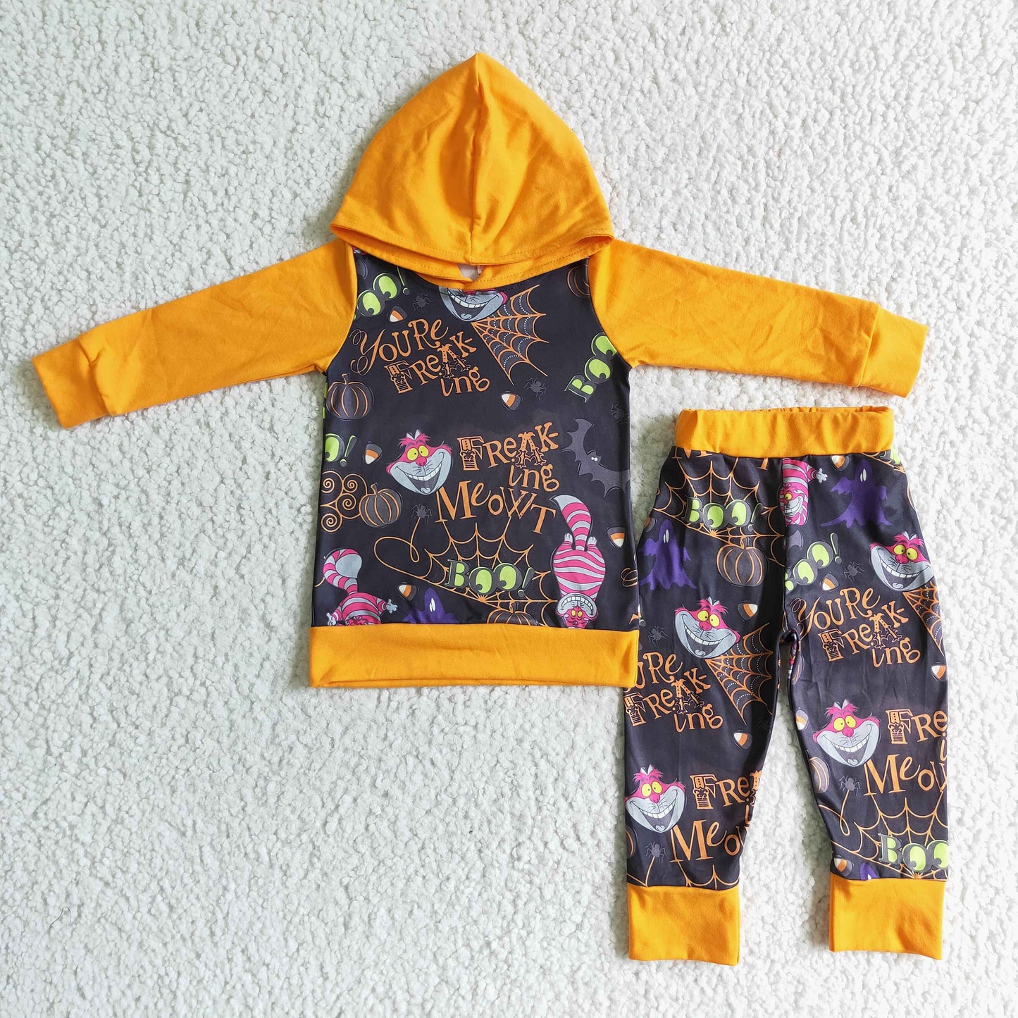 promotion RTS cartoon halloween hoodie long sleeve boy outfit short sleeve 202407