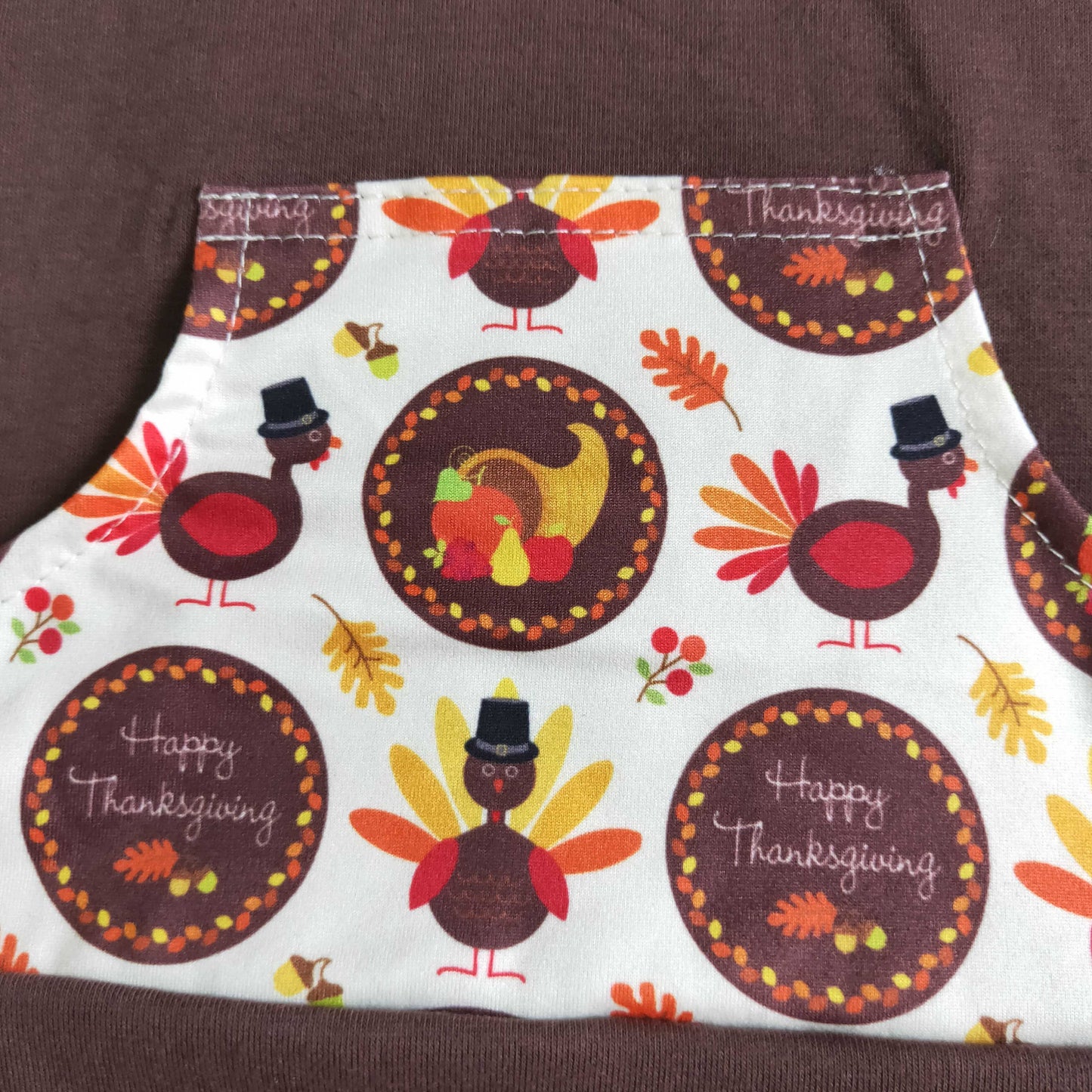 Promotion BLP0022 202410 RTS brown hoodie pocket Thanksgiving long sleeve jogging pants boy outfit