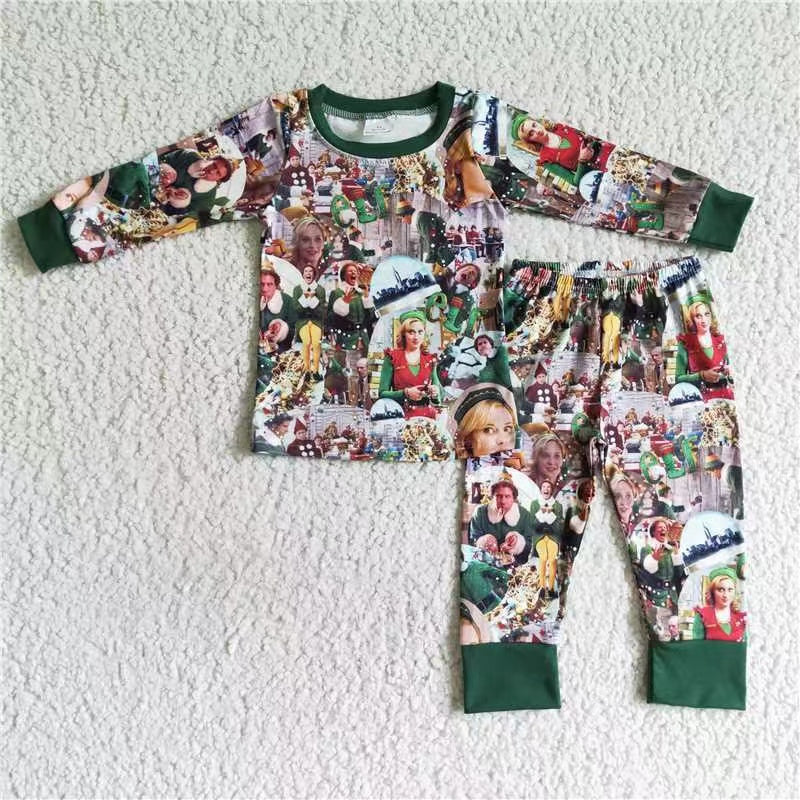 BLP0051 RTS long sleeve christmas boy outfit pajamas 20230530 RTS