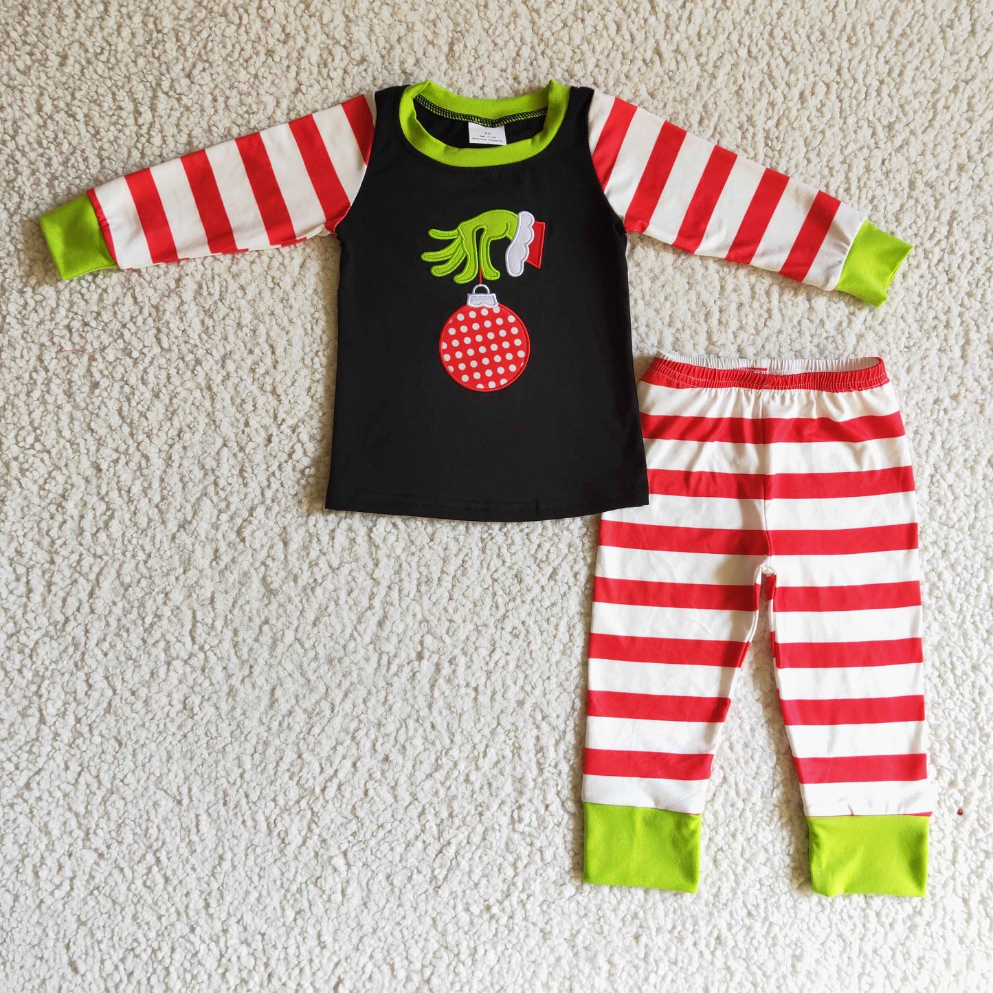 BLP0108 western ball hands grin long sleeve kids boy pajamas outfit 20230704 RTS