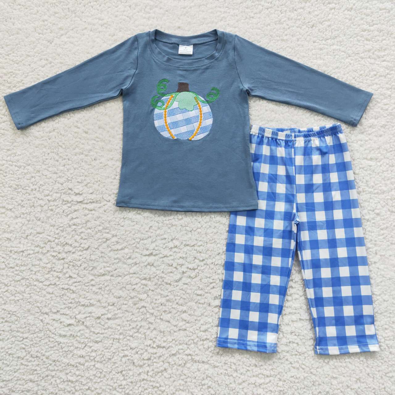 BLP0174 long sleeve Embroidery halloween pumpkin boy outfit 20230804 RTS