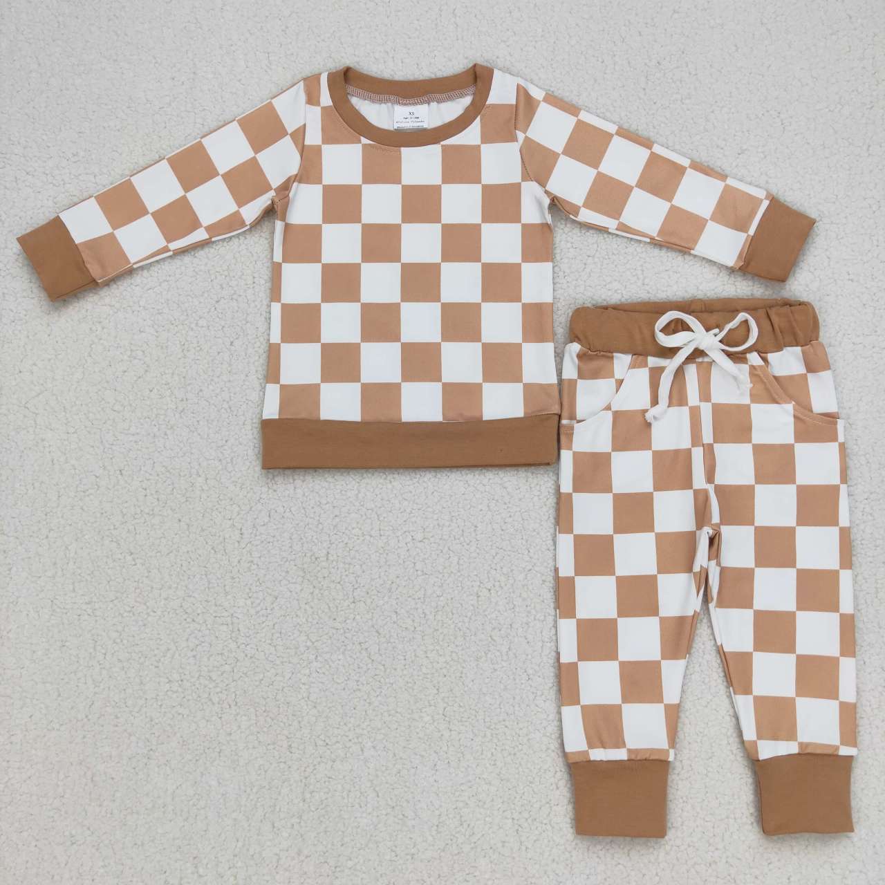 promotion BLP0270 western Checkerboard long sleeve boy pajamas outfit 20231007 RTS