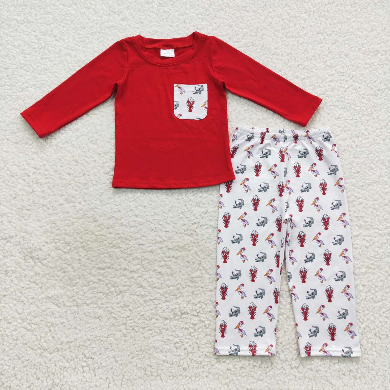 BLP0300 alligator alligator cray fish duck long sleeve kids boy pajamas outfit 202230913
