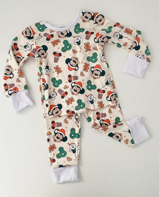 BLP0322 christmas mouse cartoon long sleeve girl pajamas outfit 20230814 preorder