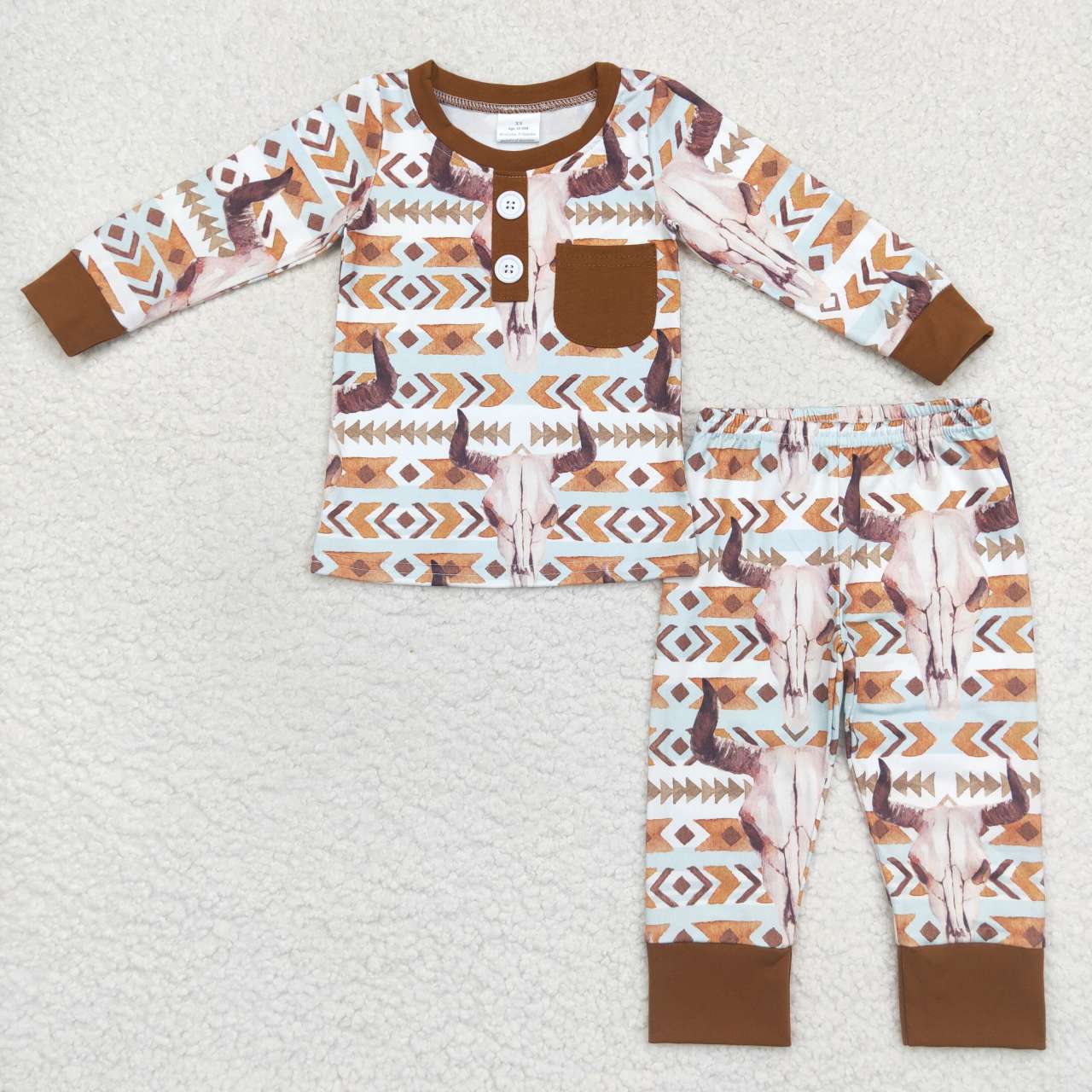 BLP0341 RTS western cow long sleeve girl pajamas outfits RTS 20231005