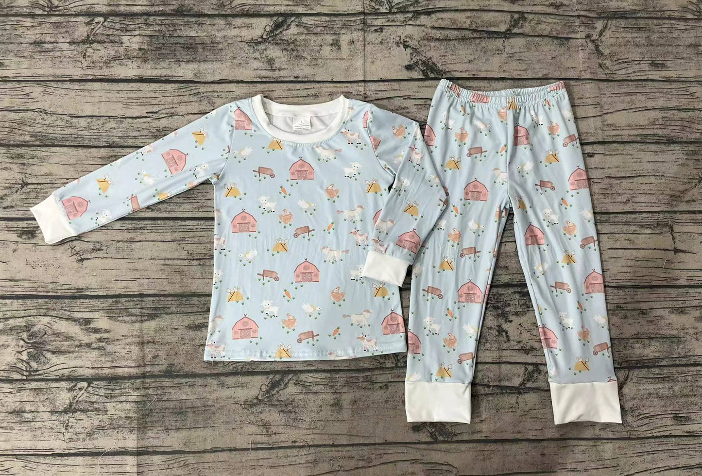 BLP0342 RTS Easter farm girl pajamas outfit 202401