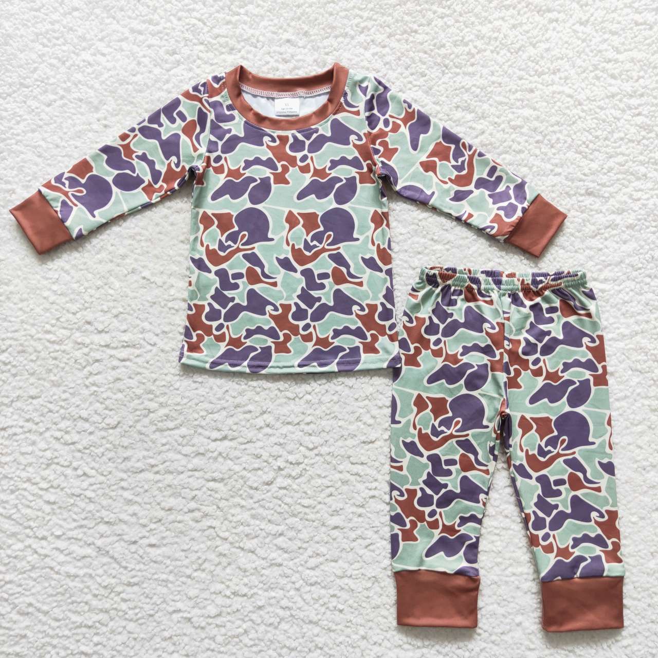 BLP0357 western camo long sleeve pants boy pajamas outfit 20230926 RTS