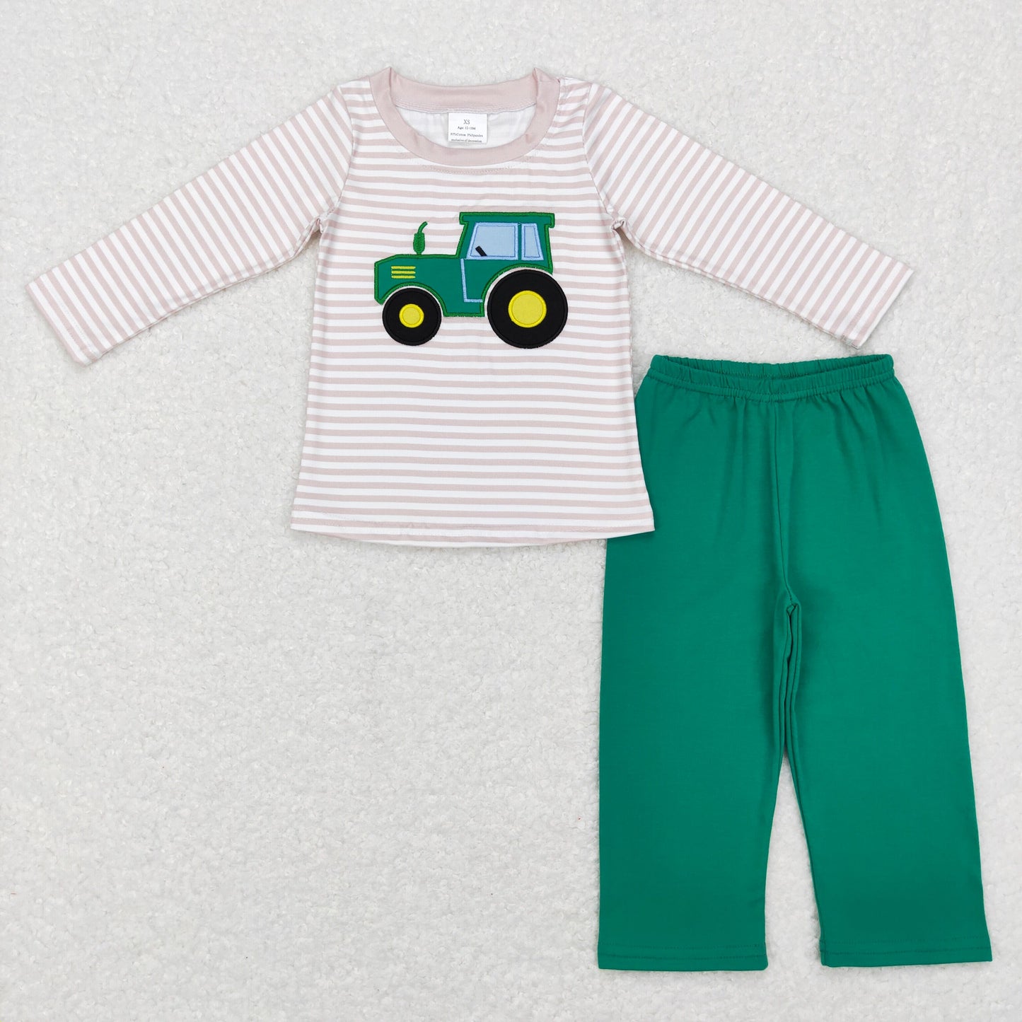 BLP0401 Tractor Embroidery long sleeve cotton pants boy outfit 20231121 RTS
