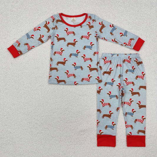 BLP0515-BAMBOO  Christmas dog boy pajamas outfit  202411 RTS  sibling