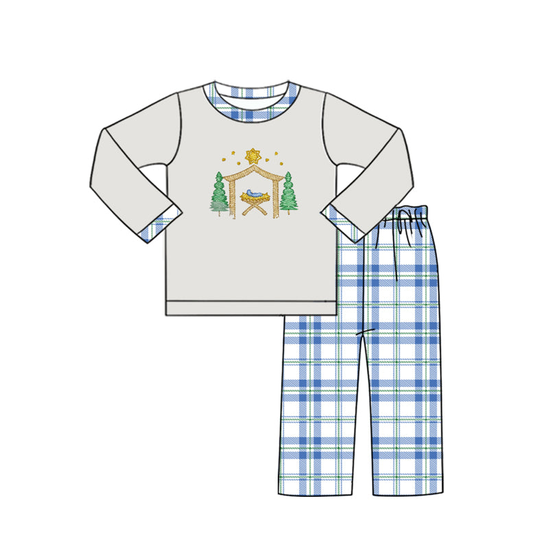 BLP0594 Thanksgiving boy pajamas outfit preorder 202406 sibling